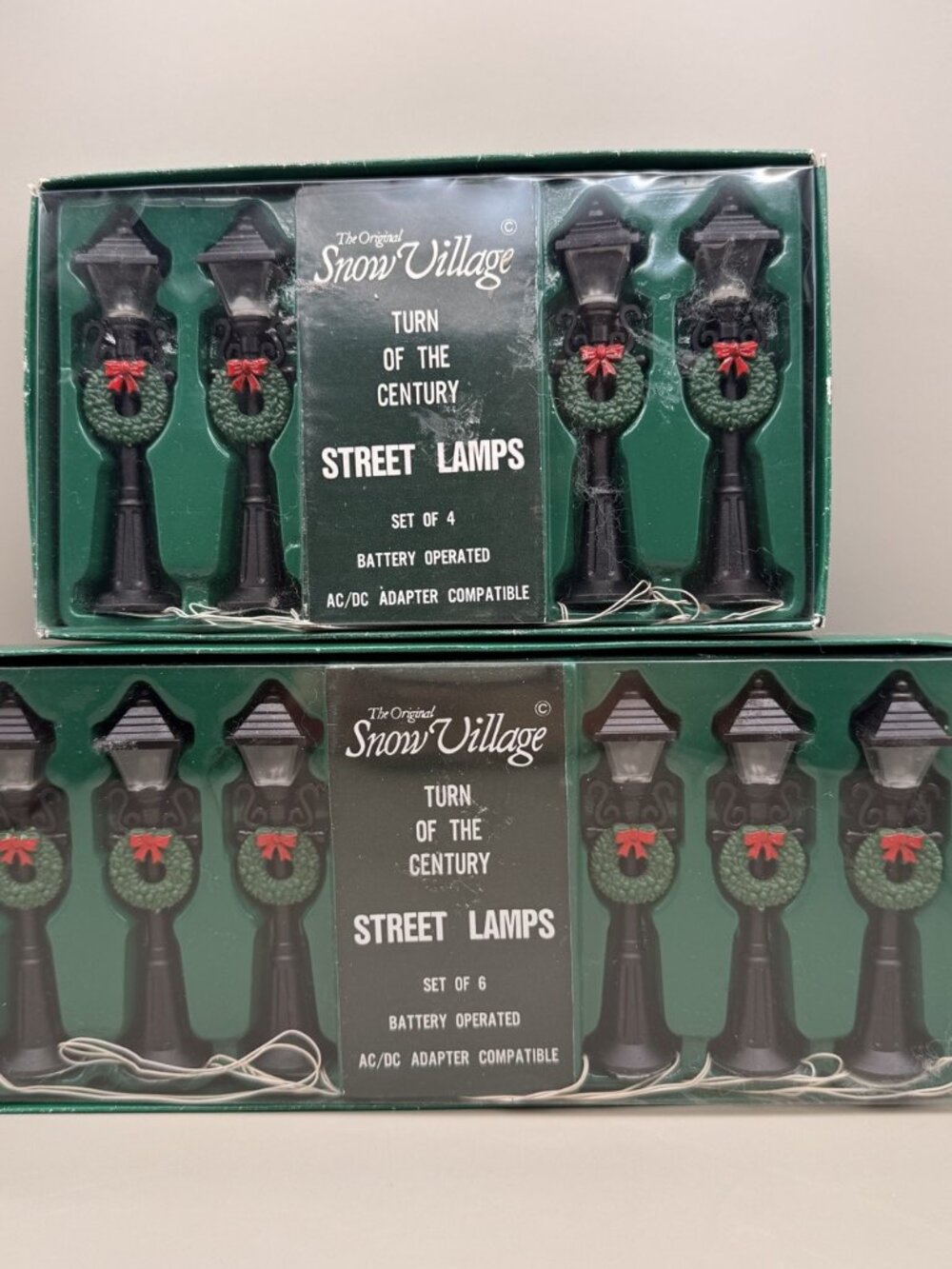 Dept 56 Snow Village Turn of the Century Street Lamps Lot Set of 4 & 6 Boxed